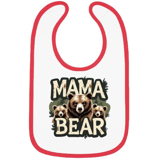 Mama Bear & Cubs Rustic Bibs for Moms