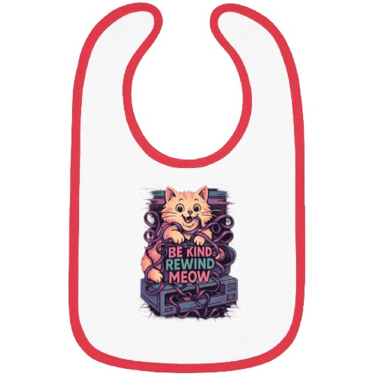 Be Kind Rewind Meow Retro Vibe 80s 90s VHS Bibs