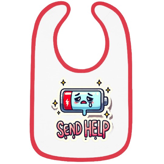 A Battery Icon at 1% with "Send Help" Bibs