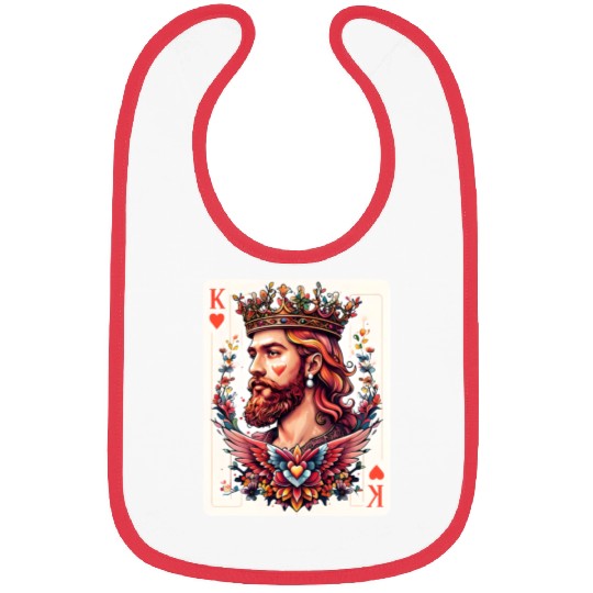 King of Hearts Card Illustration Bibs