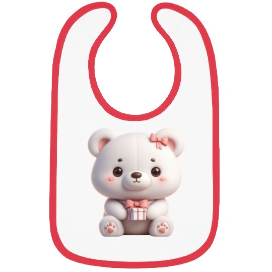 Sweet Teddy Bear and Gift Box Bibs