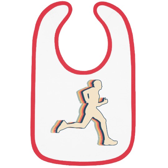 Runner Marathon Running Retro Line Art Bibs