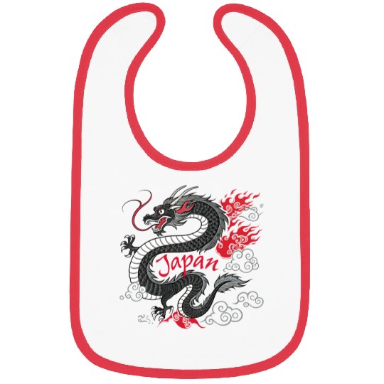Majestic Japanese Dragon Tattoo Style Art design Bibs