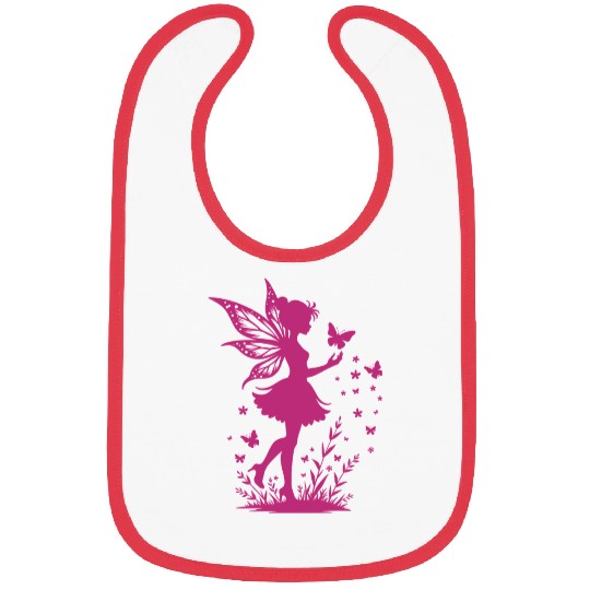 Enchanting Fairy with Flowers and Butterflies Bibs