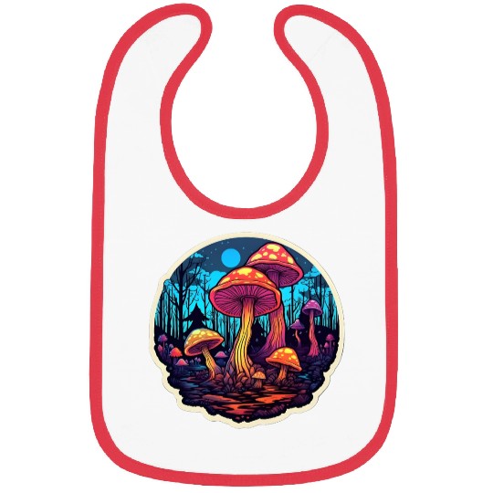 Psychedelic Mushroom Forest Bibs