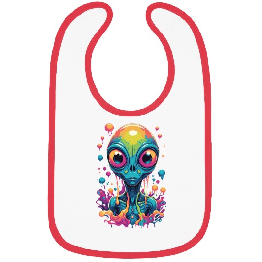 psychedelic alien portrait Bibs