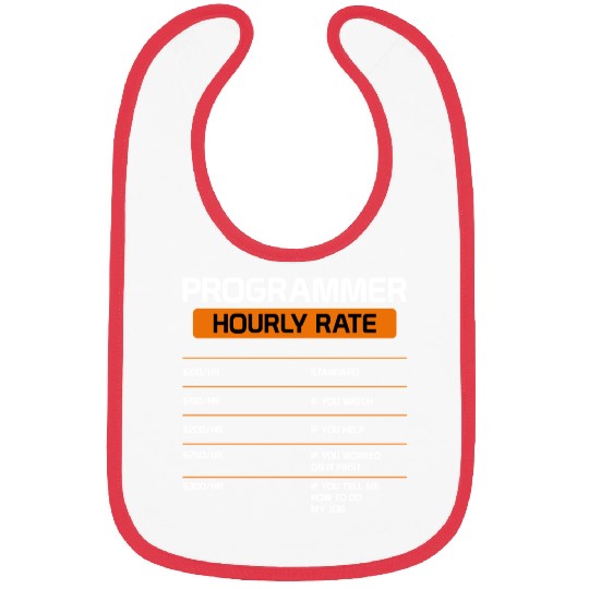 Programmer Hourly Rate Funny Computer Science Bibs