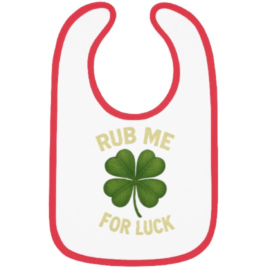 Rub Me for Luck Four-Leaf Clover Bibs