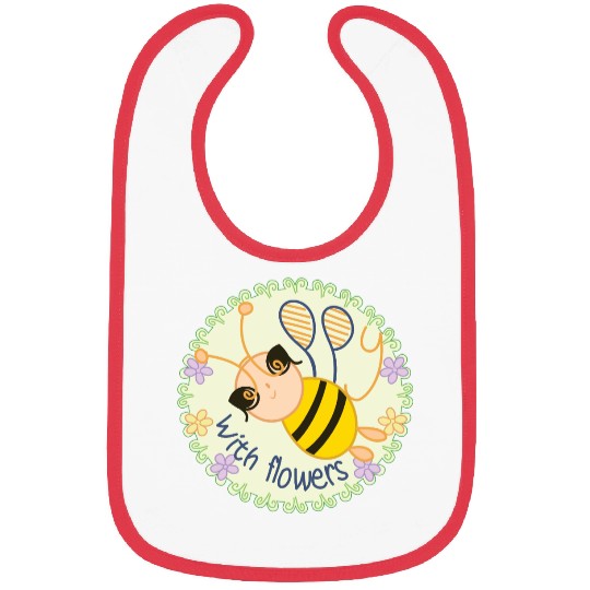 Happy Bee with Flowers - Spring Vibes Bibs