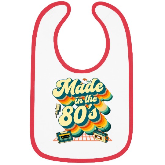 made in the 80s retro groovy Bibs