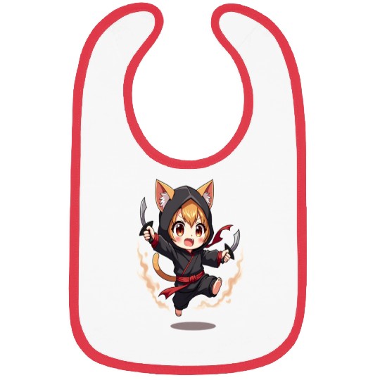 Chibi Ninja Cat Bibs