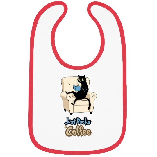 Bookish Black Cat –Art of Reading & Sipping Coffee Bibs