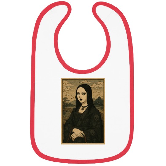 Gothic Geisha Mona Lisa Japanese Vintage Horror Bibs
