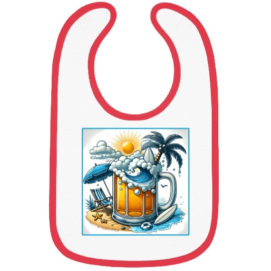 Beer Beach Design Bibs