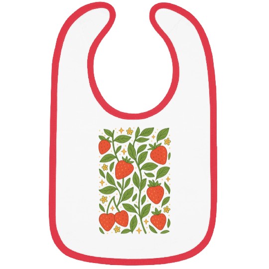 Strawberry Garden Pattern Bibs
