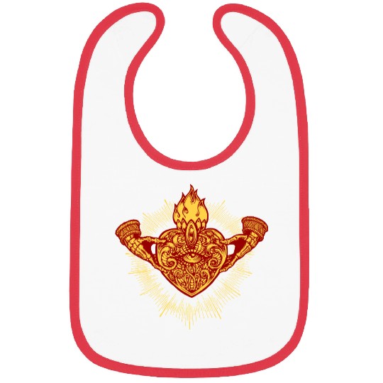 Sacred Heart Claddagh Symbol - Fire Bibs