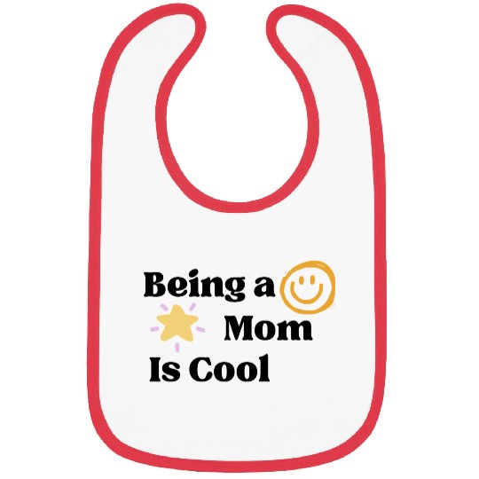 Being a Mom Is Cool – Fun Modern yellow Mom Design Bibs