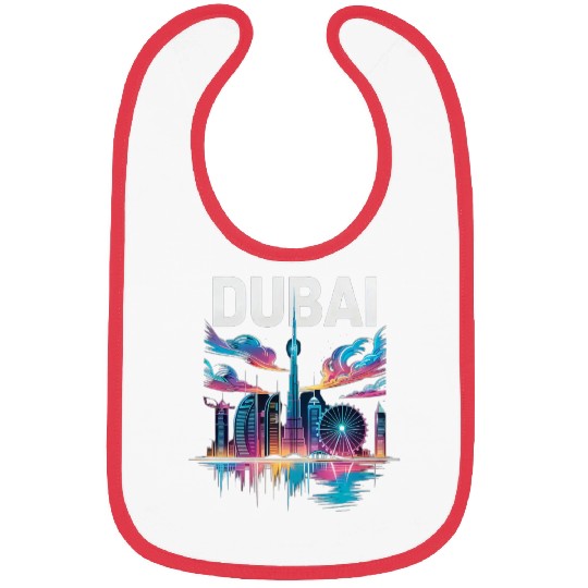 Dubai Skyline Neon Art Bibs