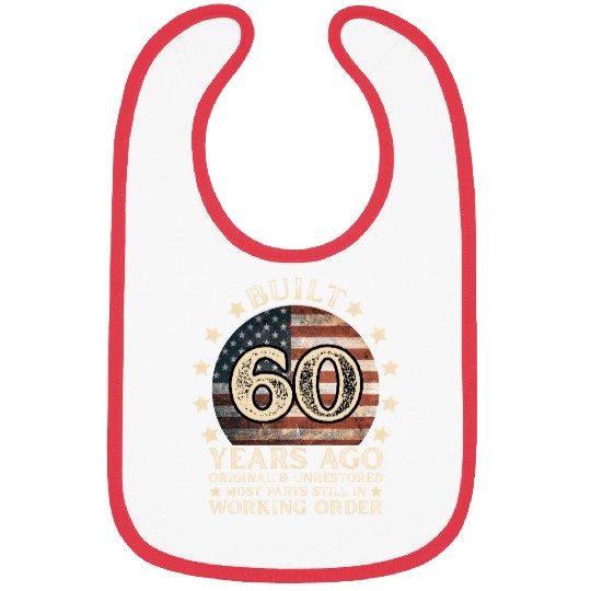 Built 60 Years 60th Birthday Bibs