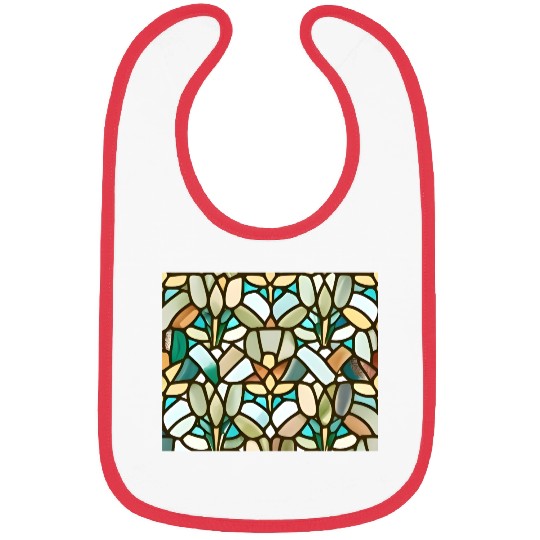 Abstract Floral Stained Glass Pattern - Art Deco Bibs