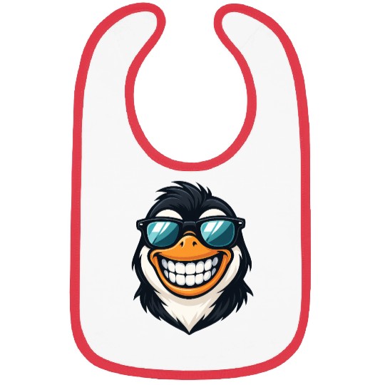 Cool penguin sunglasses summer grin fun Bibs