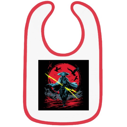 Epic Warrior in Red Moonlight with Lightning Bibs