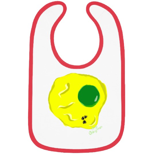 Yellow and green fried egg and flies Bibs