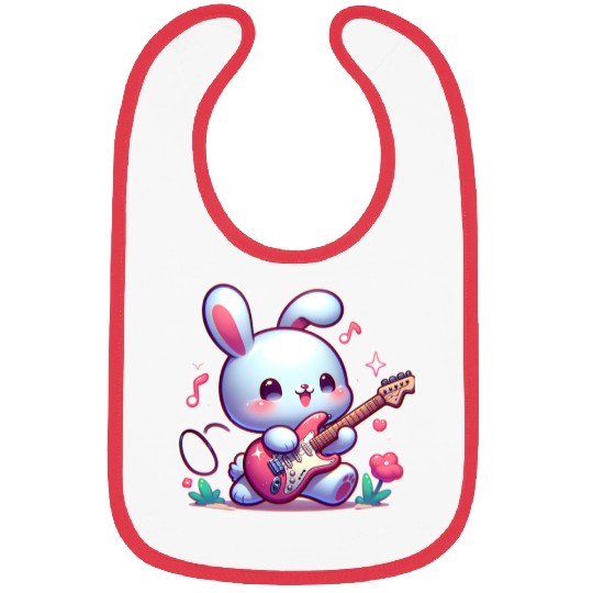 Rabbit play eletric guitar Bibs