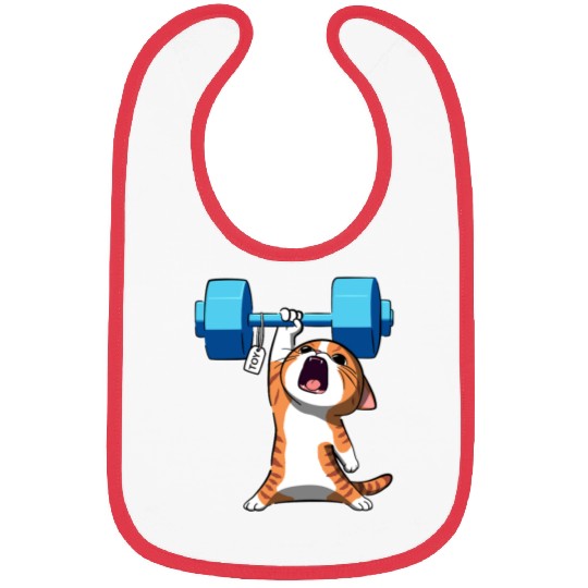 Workout Strength! Tiny Warrior Cat Huge Muscles. Bibs