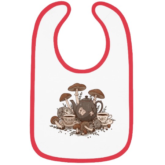 Mushroom Tea Party Bibs