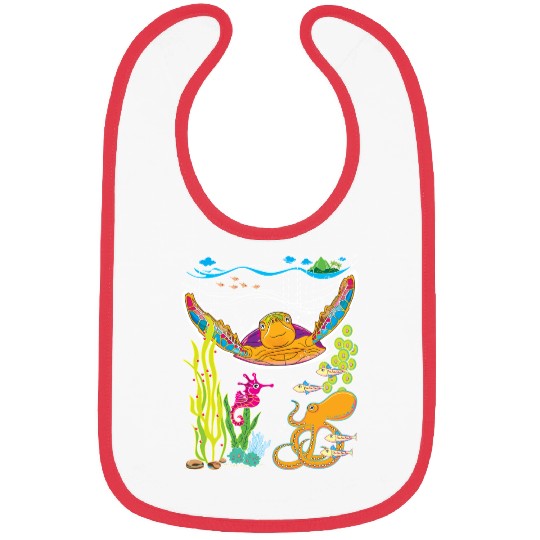 Cute Hawksbill Sea Turtle Bibs