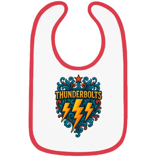 Thunderbolts Emblem – Bold Lightning Crest Graphic Bibs
