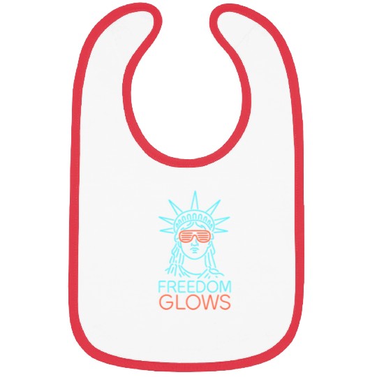 Freedom Glows Neon Lady Liberty Bibs
