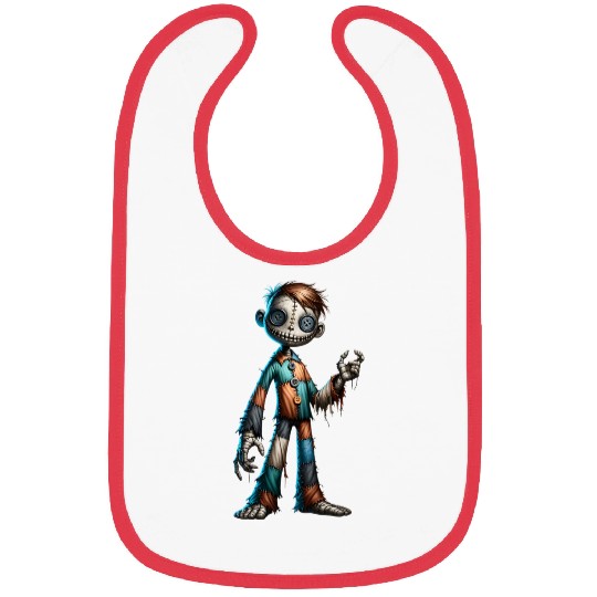 Stitched Button-Eyed Doll – Creepy Patchwork Puppe Bibs