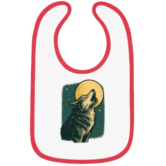 Lone wolf howl at the moon Bibs