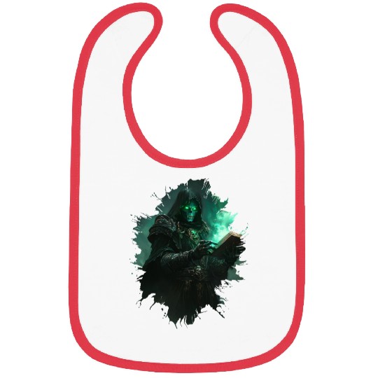 Dark Necromancer Casting Green Mystic Energy Spell Bibs