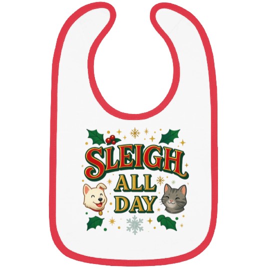 Sleigh All Day – Cute Holiday Pet Edition Bibs