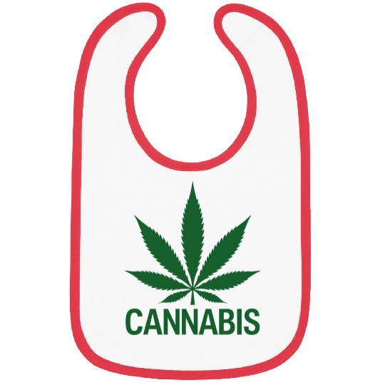 Cannabis Hemp Leaf Statement Green Look Bibs
