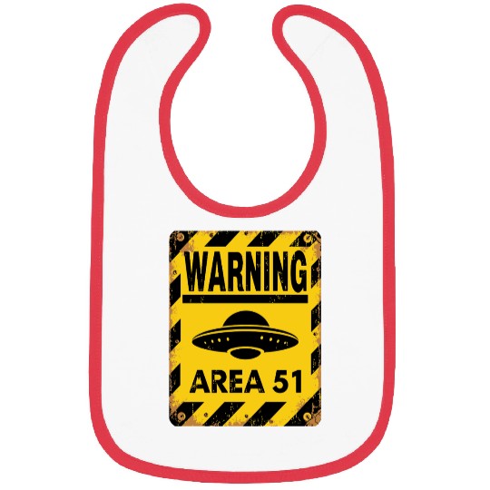 Area 51 UFO Warning - Enter at your own risk Bibs