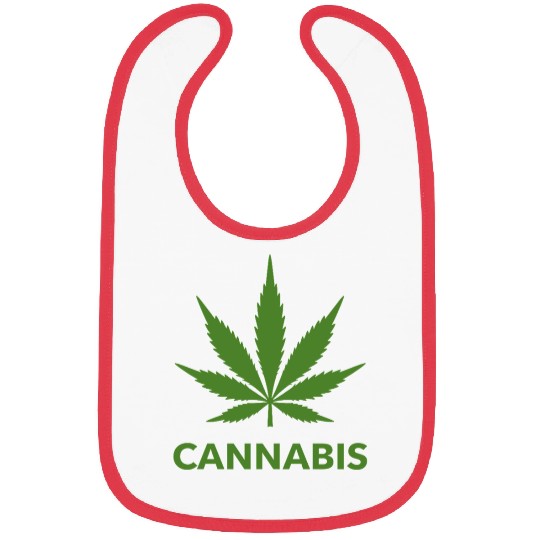 Cannabis Hemp Leaf Statement Green Look Bibs
