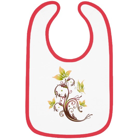 Whimsical Blossom Butterfly Elegant Nature Bibs