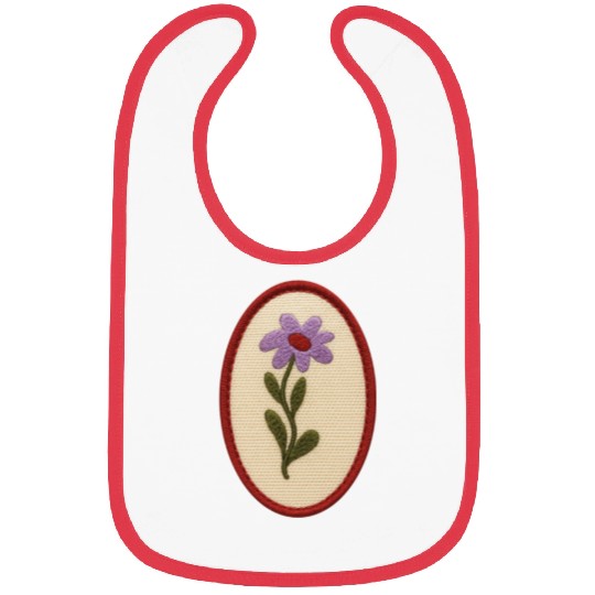 Vintage Embroidered Flower Print Bibs