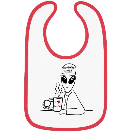 Alien I Love Earth Funny UFO Bibs