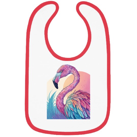 Psychedelic Flamingo Bibs