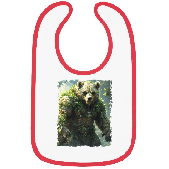 Wild Nature Bear with Green Forest Energy Bibs