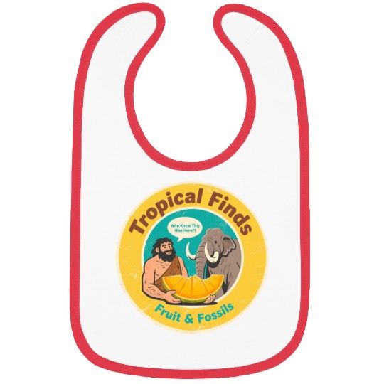 Caveman Mammoth Retro Ancient Fruit Discovery Bibs