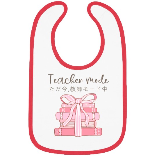 Teacher Mode Coquette Books Bibs