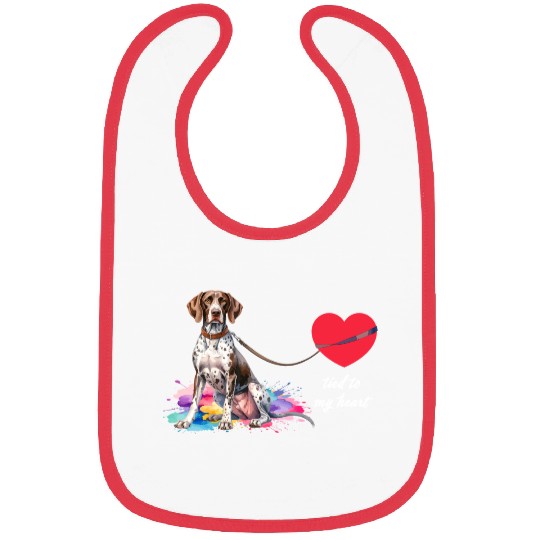 Pointer Tied To My Heart Bibs