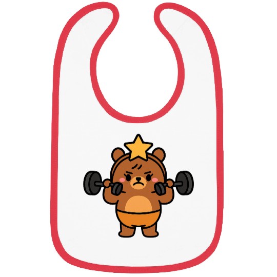 Built Different Bear Quirky Workout Character Bibs