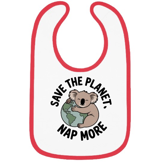 Save The Planet Nap More Koala Art Bibs